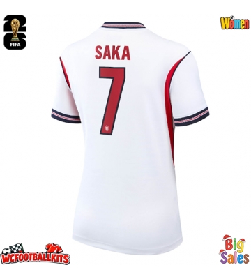 England Bukayo Saka #7 Replica Home Stadium Shirt for Women World Cup 2026 Short Sleeve